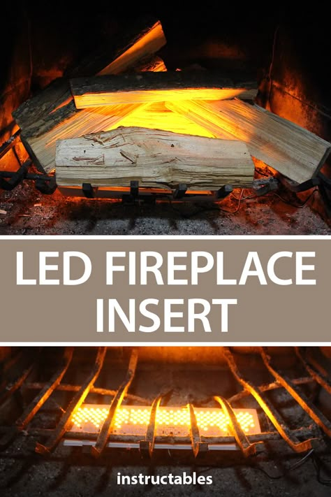 Flickering Lights For Fireplace, Electric Logs For Fireplace, Electric Log Fireplace Ideas, Led Flame Effect Fire Light Bulbs, Lighting For Fireplace, Fake Fire In Fireplace, Battery Operated Fireplace Logs, Diy Led Fireplace, Fake Fireplace Insert