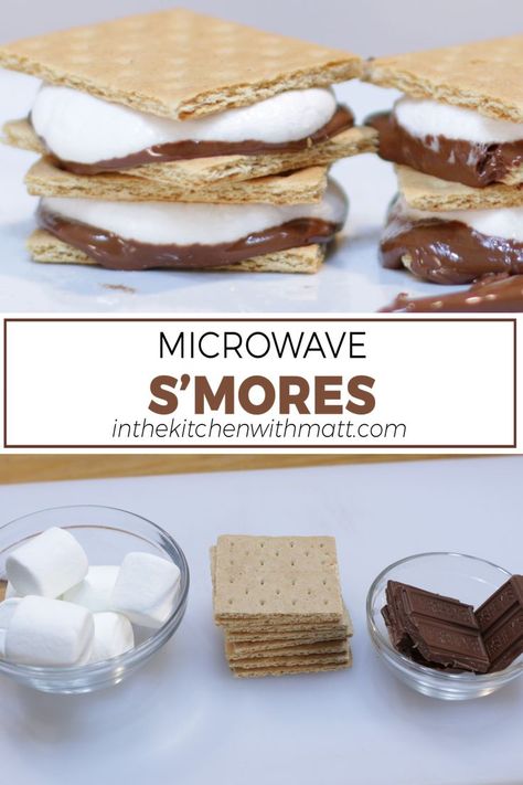 Plate of microwave s'mores. Smores Dessert Recipes, Easy Smores, Chocolate And Raspberry Tart, Smore Recipes, Sweet Dips, Delicious Brownies, Dessert Chocolate, Easy Pie, Homemade Donuts