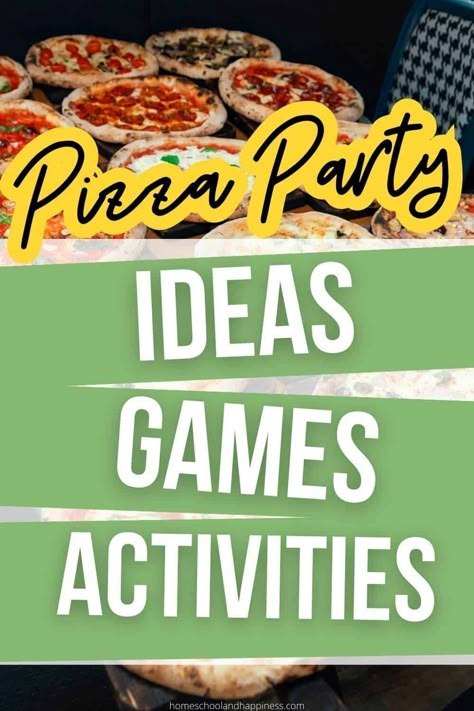 Pizza Party Ideas and Activities Valentines Pizza Party Ideas, Pizza And Wine Party Ideas, Pizza Party Decorations Ideas, Italian Party Games For Adults, Make Your Own Pizza Party Ideas, Pizza Party For Adults, Italian Games For Adults, Pizza Games For Kids, Italian Themed Party Games