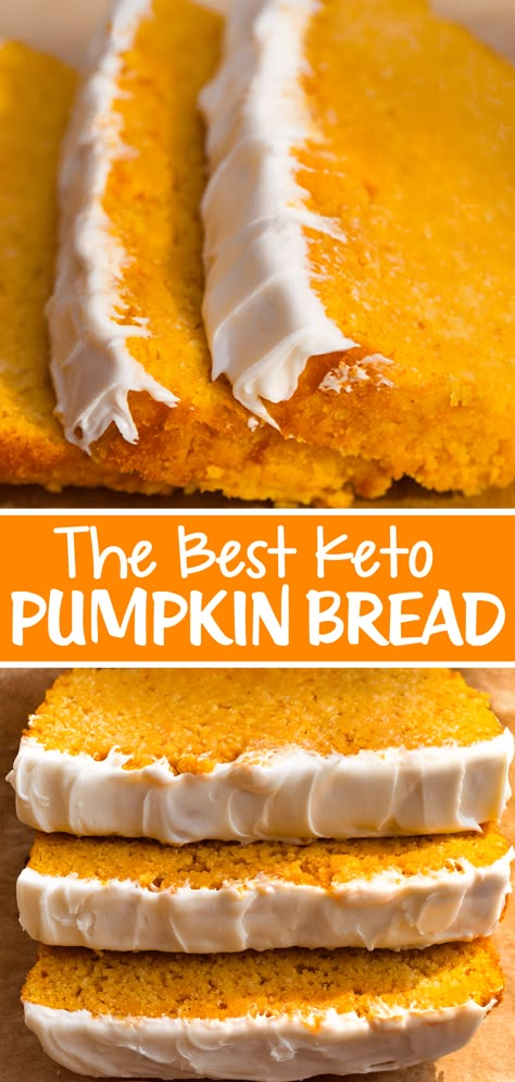 Healthy Keto Pumpkin Bread (Sugar Free Recipe) Keto Pumpkin Bread, Dolce Poche Calorie, Postre Keto, Breakfast Low Carb, Keto Pumpkin, Desserts Keto, Best Low Carb Recipes, Keto Dessert Easy, Low Carb Diets