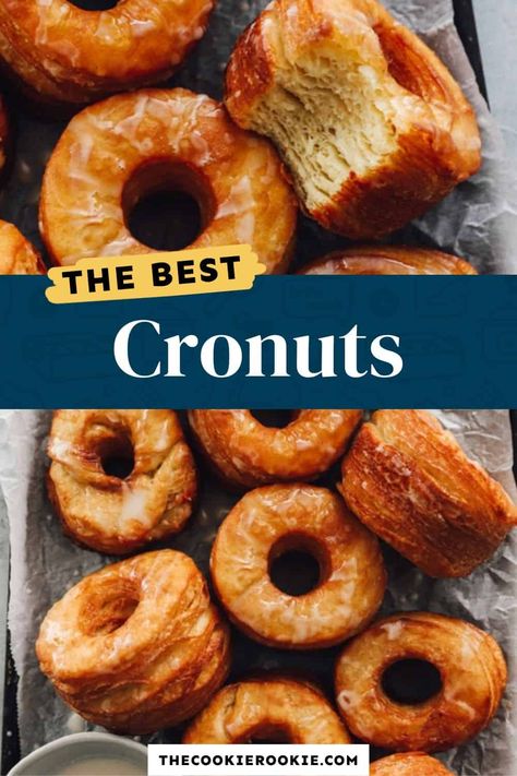 Easy Cronuts Recipe, Crescent Donut Recipe, Air Fryer Cronuts Recipes, Homemade Crossant Recipes, Croughnuts Recipe, Croissant Doughnut Recipe, Croissant Dough Recipe Ideas, Homemade Crasaunts, Parlor Donuts Recipe