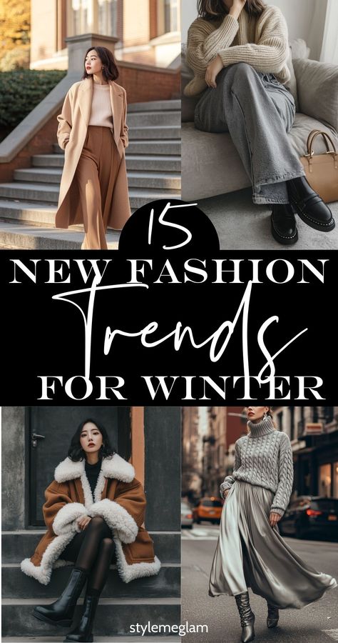 Check out what's hot and in season with these 15 winter fashion trends for 2024. Learn into browns, burgundy and metallic for winter. Save this pin for later! Indiana Winter Outfits, Daytime Date Outfit Winter Casual, December 2024 Fashion Trends, Christmas Theme Outfit Ideas, Warm Stylish Outfits, 2024 Trending Outfits, Fw 2024 Fashion Trends, Fashion Trends Winter 2024/25, Trends Winter 2024