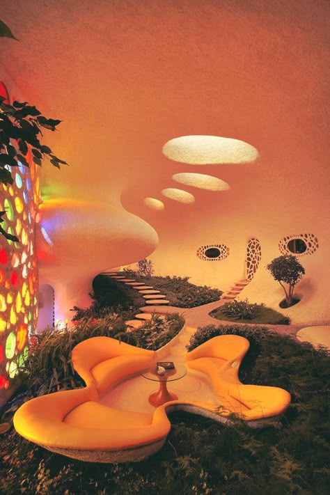 70s Interior, Retro Interior Design, 70s Home, Genius Ideas, Retro Interior, Organic Architecture, Earthship, Aesthetic Rooms, Retro Home Decor