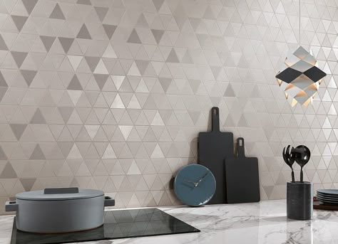 11 types of white kitchen splashback tiles: Add interest with shape over colour Modern Kitchen Tiles, White Kitchen Splashback, Kitchen Splashback Tiles, Tiles Backsplash, Kitchen Tiles Design, Tiles Ideas, Wall Tiles Design, Splashback Tiles, Kitchen Backsplash Designs