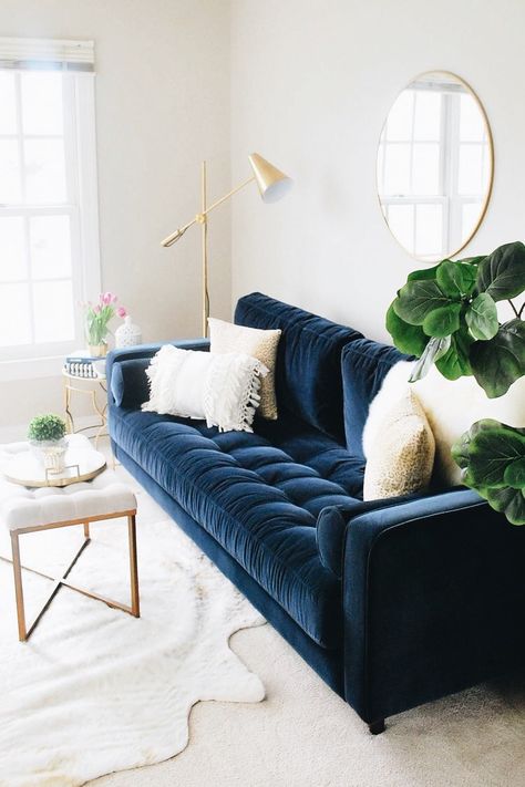 Blue Sofa Living, Blue Velvet Couch, Blue Couch Living, Blue Sofas Living Room, Blue Couch Living Room, Blue Sofas, Sofas Living Room, Blue Couch, Velvet Couch