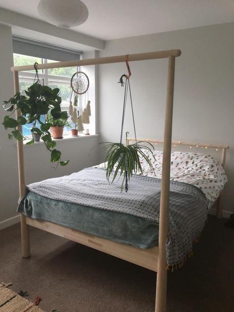 Gjöra Bed, Birch Bedroom, Ikea Plant, Cama Ikea, Home Bedroom Design, Ikea Frame, Plant Hanging, Ikea Bed, Ikea Frames