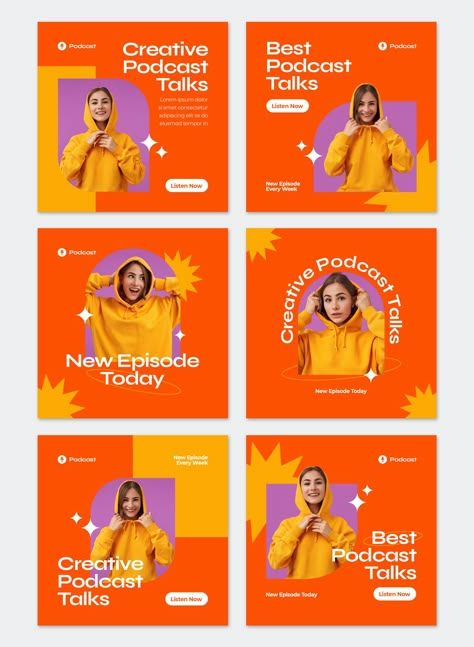 Podcast Instagram Post Templates PSD Podcast Post Instagram, Instagram Podcast Post, Promotional Instagram Post, Social Post Design Inspiration, Post Inspiration Instagram, Meta Ads Design, Instagram Event Post Design, Instagram Event Post, Facebook Post Design Ideas