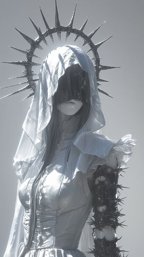 White Veil Aesthetic, Over Face Veil, Veiled Character Design, Veiled Woman Art, Veil Reference, Statue Concept Art, Veil Drawing, Veil Over Face, Face Veil