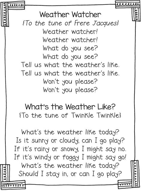 Weather Watcher Song Kindergarten Calendar Time, Calendar Songs, Kindergarten Calendar, Weather Song, Transition Songs, Preschool Weather, Circle Time Songs, Interactive Calendar, Miss Kindergarten