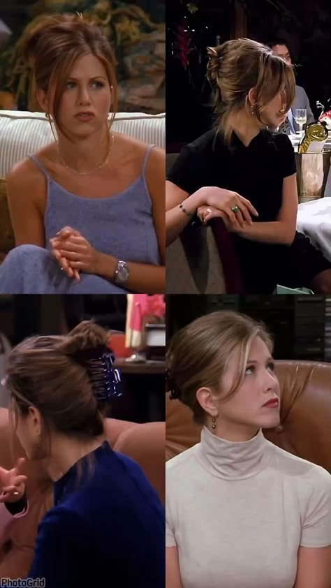 The Best 90s Hairstyles for Women (25+ Gallery of Styles Included) | Top Easy & Cute 90s Hairstyles: Retro Looks for Modern Women Friends Rachel Hairstyles, Rachel 90s Hair, Rachel Friends Short Hair, Rachel Green Hairstyles Short, Outfit Ideas Rachel Green, Rachel Friends Hairstyles, Rachel Green Accessories, Rachel Green Hair Inspiration, French Twist Rachel Green