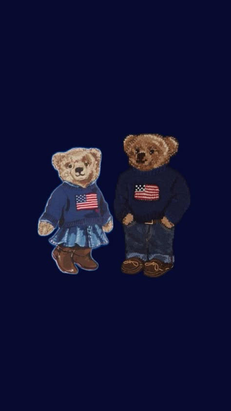 Polo Ralph Lauren Wallpaper, Polo Couple, Ralph Lauren Wallpaper, Polo Bear Ralph Lauren, Blue Widget, Look Wallpaper, Dark Blue Wallpaper, Teddy Bear Pictures, Cute Simple Wallpapers