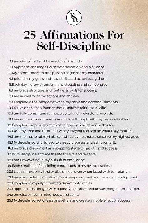 Affirmations For Self-Discipline Need Energy Boost, Master Self Discipline, Life’s Purpose, Self Discipline Motivation, Affirmations For Self Development, Self Discipline Challenge, Self Discipline Affirmations, How To Develop Self Discipline, Discipline Schedule