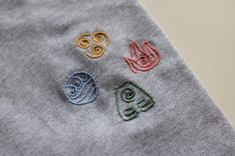 Appa Avatar Embroidery, Small Embroidery Designs Simple, Small Cute Embroidery Designs, Embroidery Avatar, Avatar The Last Airbender Embroidery, Atla Embroidery, Fandom Embroidery, Things To Embroider On, Avatar Embroidery