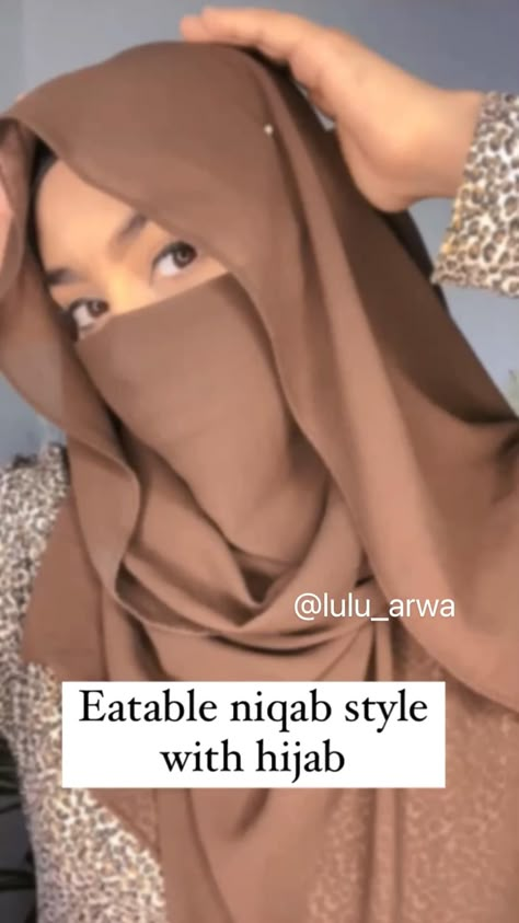 Nikab Hijab Tutorial, Hijab With Face Cover, Full Hijab Style, Half Niqab Style, Face Cover Hijab Tutorial, Hijab Styles Chest Coverage, Hijab Style Full Coverage, Full Coverage Hijab Styles, Niqab With Hijab