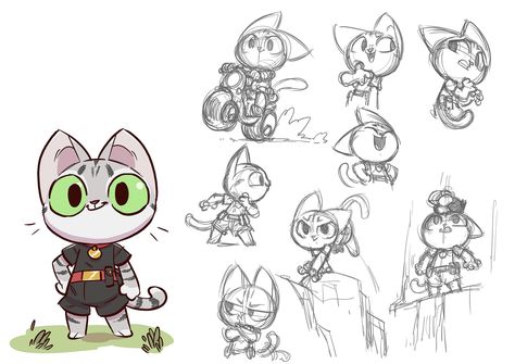 Cat Character design, Regis Donsimoni Cat Character Design, Character Design Cartoon, Cartoon Cats, Animation Character, 강아지 그림, 캐릭터 드로잉, Cat Character, Character Sketches, Vector Character