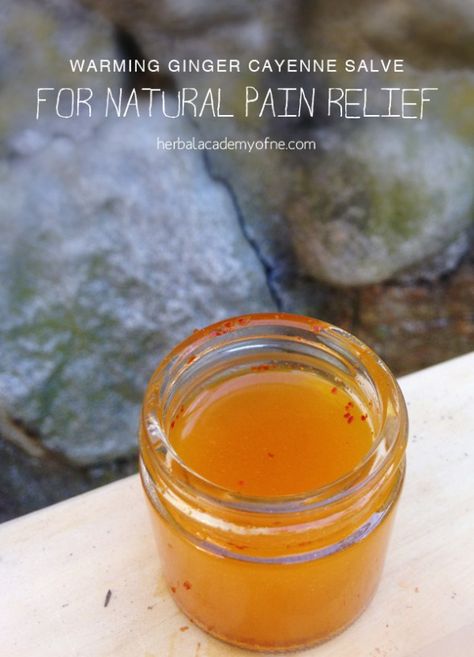 Warming Ginger Cayenne Salve for Natural Pain Relief Natural Healing Remedies, Natural Pain Relief, Natural Therapy, Homemade Remedies, Natural Health Remedies, Natural Home Remedies, Diy Natural Products, Natural Medicine, Alternative Medicine