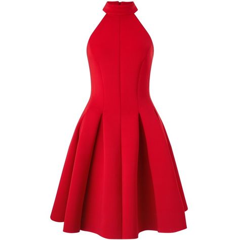 Miss Selfridge Halter Scuba Skater Dress ($68) ❤ liked on Polyvore featuring dresses, red, halter neck skater dress, red halter neck dress, pleated skater dress, halter skater dress and halter dress Red Halter Dress, Red Fitted Dress, Red Halter Top, Pleated Halter Dress, Pleated Skater Dress, Short Fitted Dress, Red Skater Dress, Halter Dress Short, Halter Neck Dress