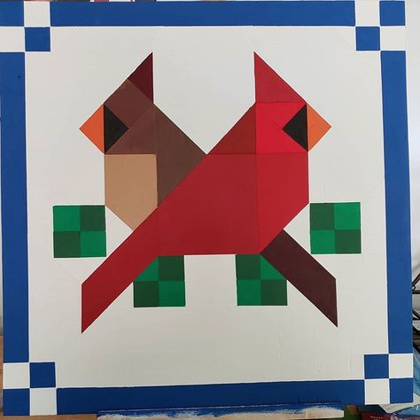 Bird Barn Quilt, Bird Quilt Blocks, Bird Barn, Painted Barn Quilts, Barn Quilt Designs, Barn Art, Barn Quilt Patterns, Bird Quilt, Art And Craft Videos