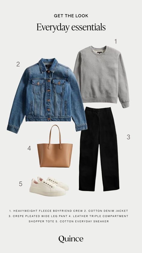 Classic Six Clothing, Sweatshirt With Dress Pants, J Crew Outfits Women, Crop Jeans With Sneakers, Comfortable Travel Clothes, Low 70 Degree Weather Outfit, Weekend Capsule Wardrobe Fall, Quince Capsule Wardrobe, Evereve Outfits 2024