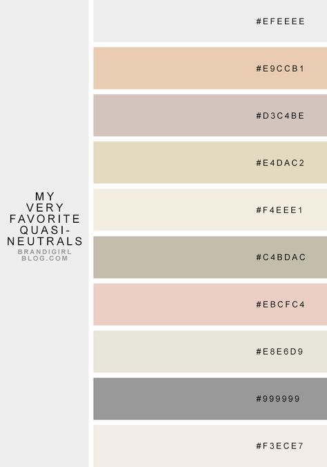 My Very Favorite Quasi-Neutrals طابع بريدي, Hex Color Palette, Design Moodboard, Palette Design, Hex Codes, Interior Painting, Interior Paint Colors, Color Palette Design, Hex Colors