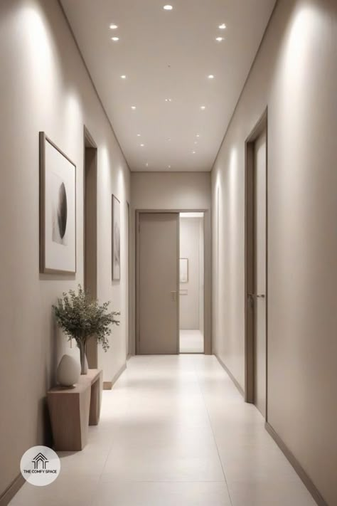 Entrance Hallway Panelling, Hallway Ideas Luxury, Koridor Design, Long Corridor Design, Hallway Background, Entrance Walkway, Gallery Hallway, Elegant Hallway, Elegant Entrance