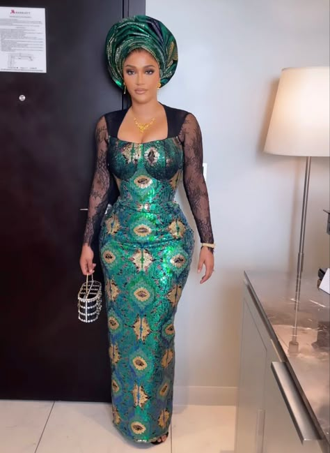 Trendy Lace Asoebi Styles, Wedding Guest African, Lace Dress African, Yoruba Fashion, Damask Styles, Straight Gown, Gown Dress For Women, Lace Gown Dress, Nigerian Dress Styles