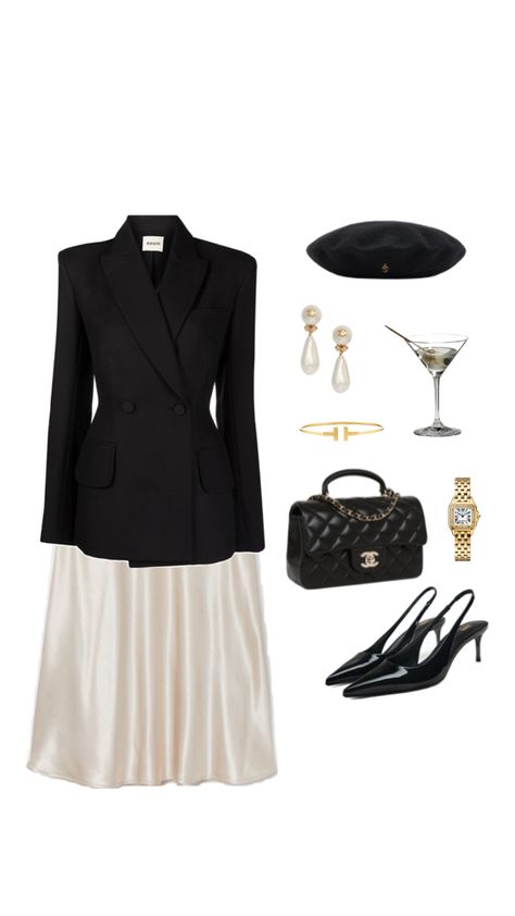 The outfit I’ll wear for a classy evening on the town, drinking expensive cocktails with my best friend. Drinks With Friends Outfit, Expensive Cocktails, Friends Outfit, Drinks With Friends, Shaken Not Stirred, Sets Outfit, Wardrobe Sets, With My Best Friend, Classy Work Outfits