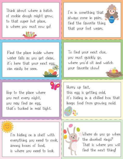 The best Easter egg hunt clues for kids! 50+ free printable Easter scavenger hunt clues you can use! Easter Clues For Older Kids, Easter Egg Hunt Clues For Kids, Easter Scavenger Hunt Clues For Older Kids, Easter Basket Hunt Clues, Easter Basket Scavenger Hunt Clues, Outdoor Easter Scavenger Hunt Clues, Easter Egg Scavenger Hunt Clues, Easter Basket Hunt, Easter Riddles