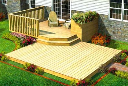 Patio Plan, Two Level Deck, Backyard Patio Deck, Building A Porch, Patio Deck Designs, Wooden Deck, Enclosed Patio, Deck Designs Backyard, Small Deck