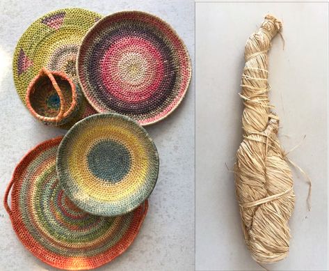 How much raffia do I need to make a basket? Raffia Crafts, Make A Basket, Raffia Palm, Basket Weaving Diy, Pressed Flower Crafts, Natural Baskets, Weaving Tutorial, Basket Uses, Coiled Baskets