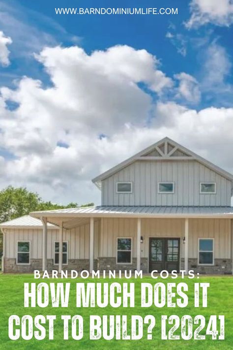 Planning a barndominium build? Get the lowdown on barndominium costs with this comprehensive guide. Learn about construction expenses, material costs, and budgeting tips to help you plan your dream home effectively. Low Budget Barndominium, Barndominium Ideas Cheap, Barndominium Affordable, Cost Effective Barndominium, Metal Building Homes Cost, Barndominium Kits, Barndominium Cost, Dream Barndominium, Barndominium Plans