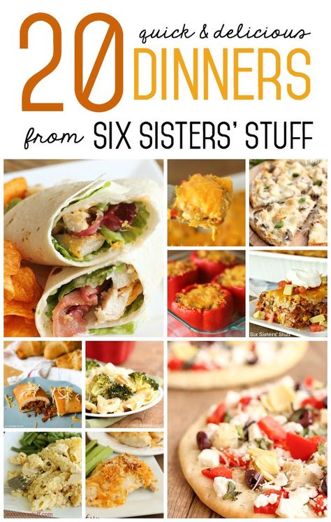 20 Quick and Delicious Family Dinner Recipes | Six Sisters' Stuff Garlic Sticks, Slow Cooker Hawaiian Meatballs, Blueberry Butter, Hawaiian Meatballs, Cheeseburger Wraps, Quick Delicious Dinner, Glazed Doughnut, Quick Family Dinners, Doughnut Muffins