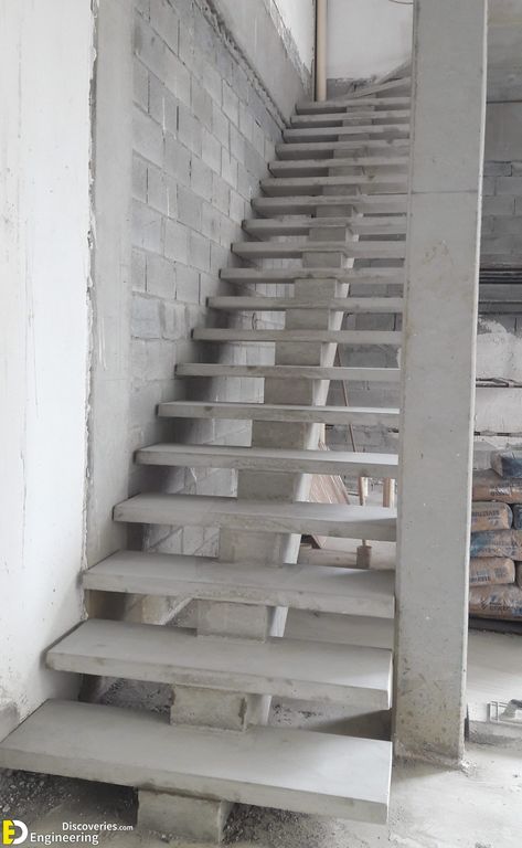 Handmade Furniture Ideas, Stairs Interior, Types Of Stairs, Stairs Stringer, Stairs Ideas, Interior Staircase, Stairway Design, Stairs Design Modern, Concrete Stairs