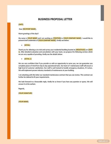 Proposal Letter for Business Template Business Proposal Letter Sample, Proposal Letter Business, Business Proposal Ideas, Writing A Business Proposal, Work Proposal, Work Agreement, Business Proposal Letter, Marketing Letters, 1000 Word Essay