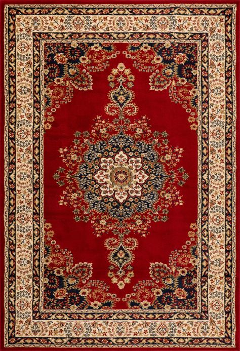 Colorado Traditional Medallion Rug 316-VColoradotraditional rugs are soft luxurious rugs featuring classic designs such as medallion, floral motif and border patterns which will add a sense of grandeur to any room. Style: Colorado Material: Heat set Polypropylene Henna Backdrop, Carpet Design Pattern, Border Patterns, Red Persian Rug, Antique Persian Carpet, Persian Rug Designs, Witchy Wallpaper, Vintage School, Medallion Rug