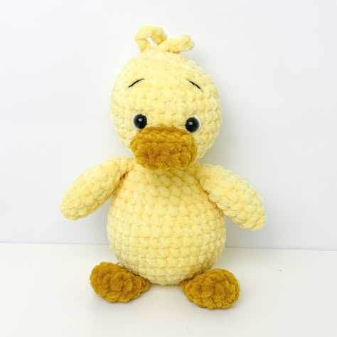 Crochet Duck - Free Crochet Pattern Crochet Pattern Stuffed Animal Free, No Sew Crochet Animal Patterns, Crochet Amigurumi Free Patterns Blanket Yarn, Rose And Lily Amigurumi, Cute Duck Crochet Pattern Free, Crochet Duck Amigurumi Free Pattern, Mushroom Boy Crochet Pattern Free, Free Crochet Plushie Patterns No Sew, Strawberry Amigurumi Free Pattern