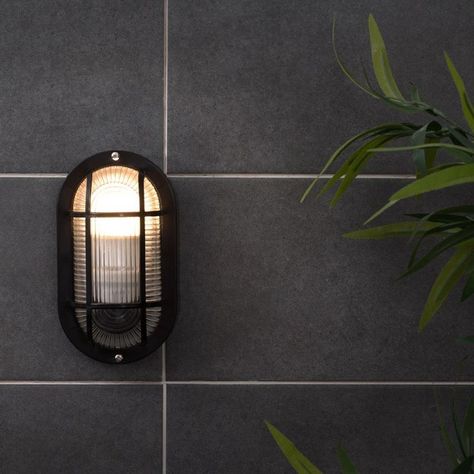 Carnforth IP44 Bulkhead Wall Light in Black Bulkhead Wall Light, Bulkhead Light, Outdoor Flush Mounts, Indoor Wall Lights, Outdoor Light, Space Heater, The Glow, Wall Light Fixtures, Modern Traditional