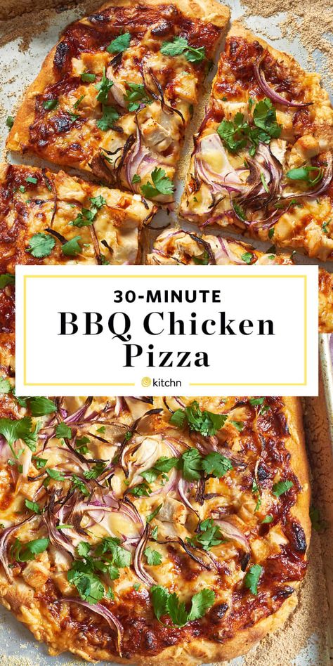 Homemade Bbq Chicken Pizza, Bbq Chicken Pizza Recipe, Chicken Pizza Recipes, Sweet Potato Bowls, Healthy Pizza Recipes, Pizza Dinner, Meals At Home, Bbq Pizza, Bbq Chicken Pizza