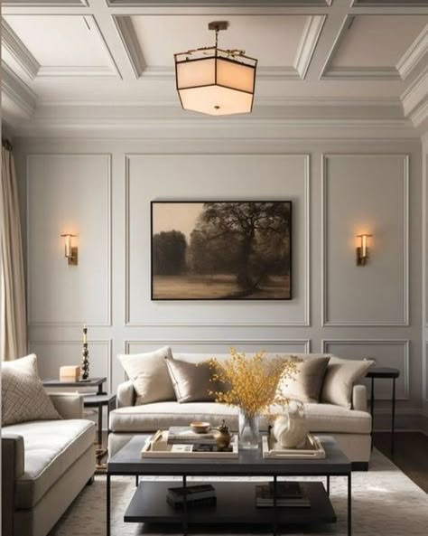 When to put wall mouldings behind your sofa? 🛋️ 1. When you have tall ceilings, it’ll draw your eyes up 2. When you have a large, wide empty wall, it’ll fill the negative space 3. Do it because you love it! #livingroomdecor #walltrim #walldecor #interiordesign #wallmoulding #wallbehindsofa #wallart #highceilings #moulding #accentwall #wallideas Modern Southern Interior Design, Paris Apartment Interiors, Southern Interior Design, Classic Living Room Design, Interior Design 2024, Southern Interior, Italian Interior Design, Italian Interior, Classic Living Room