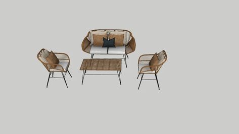 Garden Furniture - - 3D Warehouse 3d Warehouse Sketchup Furniture, Outdoor Sofa Table, Nancy Drew Style, Balcony Chairs, Outside Furniture, Balcony Furniture, Sketchup Model, Outdoor Seat, Furniture Warehouse