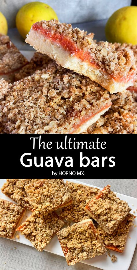 Recipes With Guava Fruit, Guava Bars Recipes, Guava Bars, Guava Desserts, Guava Pastry, Guava And Cream Cheese, Guava Recipes, Boricua Recipes, Hawaiian Food