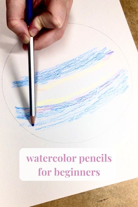 Easy Watercolor Pencils Paintings For Beginners, What To Draw With Watercolor Pencils, Watercolor Art With Pencils, Watercolor Pencil Techniques, Simple Watercolor Pencil Ideas, Watercolor Pencil Art Ideas Easy, Beginner Watercolor Pencil Ideas, Watercolor Pencil Art For Beginners Step By Step, Watercolor Pencil Tutorial Step By Step