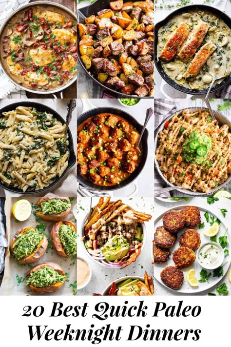 Paleo Menu For A Week, Quick Healthy Paleo Meals, Cozy Paleo Meals, Easy Paleo Weeknight Dinners, Paleo Meals For One, Paleo Meal Recipes, Paleo Easy Dinner Recipes, Paleo Meal Prep Dinner, Paleo Weeknight Meals