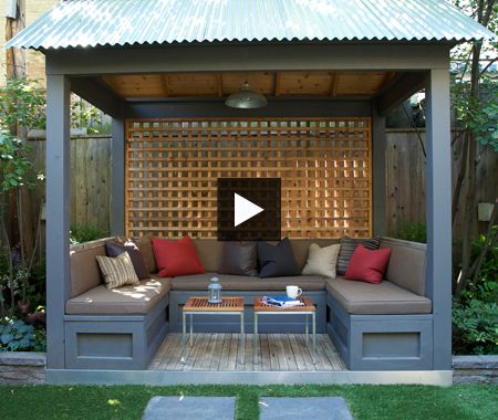 Multifunctional Backyard | House & Home | Online TV Backyard Seating Ideas, Diy Gazebo, Gazebo Ideas, Backyard Shade, Decking Area, Backyard House, Wooden Gazebo, Pergola Lighting, Backyard Seating