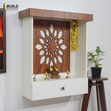 Small Pooja Unit for Apartments i Build Interiors | #pooja #room #design #pooja #mandir #design #pooja room door #new mandir design #hindu temple designs for home #home temple design #modern pooja room designs #wooden mandir design for home We are Manufacturers of kitchens, wardrobes, and interiors. +91 9141550500 +91 9620832244 www.ibuildinteriors.in Mandir Design Office, Pooja Small Unit, Small Pooja Room Interior Design, Small Temple Design For Office, Sleek Pooja Unit, Small Home Temple Designs, Small Mandir Design In Living Room, House Interior Pooja Room, Simple Pooja Unit In Living Room