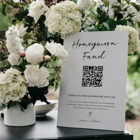 ★ BUY 3 OR MORE ITEMS TO RECEIVE A 60% DISCOUNT ★ The discount is applied automatically at checkout. Minimalist Honeymoon Fund QR Code Sign Template, Editable Wedding Venmo Payment Sign, Customizable Honey moon Fund Printable for Weddings --------------------- This minimalist Honeymoon Fund QR Code Sign Template is the ideal solution for modern couples who value simplicity and elegance. The sleek, clean design allows your message to shine, guiding your guests to easily contribute to your honeymo Honeymoon Qr Code, Venmo Qr Code Sign Wedding, Honeymoon Qr Code Sign, Venmo Wedding Sign, Honeymoon Fund Qr Code, Wedding Qr Code Sign, Honeymoon Sign, Honeymoon Fund Sign, Payment Sign