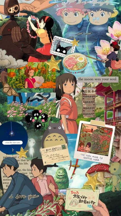 #studioghibli #ghibli #wallpaper #art #quotes #beauty #music #movies Hayao Miyazaki Art, Ghibli Wallpaper, Studio Ghibli Background, Studio Ghibli Characters, Cute Twitter Headers, Quotes Beauty, Cute Mobile Wallpapers, Ghibli Artwork, Cute Tumblr Wallpaper