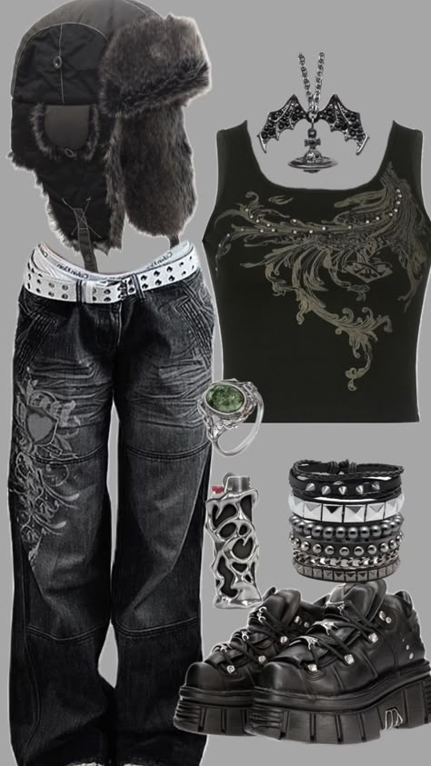 Fire Clothes, Rock Star Outfit, Street Style Outfits Casual, Alt Outfits, Outfits Y2k, 2000s Fashion Outfits, New Rock, Swaggy Outfits, Tokio Hotel