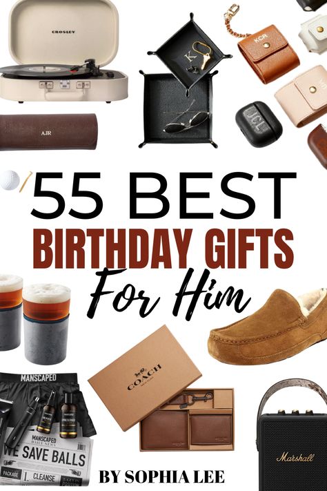 Anyone searching for birthday gifts for him needs to check these out! There are SO many ideas that are perfect to give your dad, boyfriend, brother, or any other guy in your life! Bdy Gift Idea For Husband, Gifts For A Guy Friend Birthday, 50 Gifts For 50th Birthday Men, Birthday Gift Idea For Boyfriend, Best Gifts For Men Birthdays, 40th Birthday Presents For Him, Gifts For 40th Birthday Men, Gift For 50th Birthday Man, Birthday Gifts For Him Boyfriend