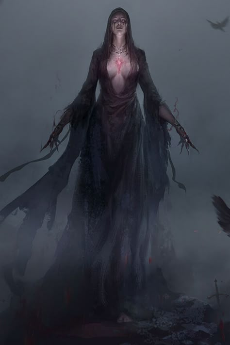 Sorceress Art, Evil Wizard, Witch Characters, Evil Witch, Dark Witch, Black Witch, World Of Darkness, Dungeons And Dragons Characters, Witch Art